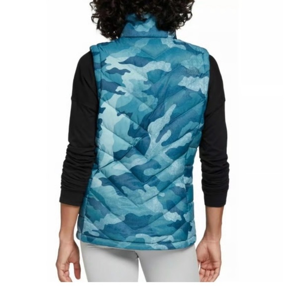 The North Face Womens Alpz 2.0 Blue Camo Mallard Down Puffer Vest 550 Sz small - Picture 2 of 12